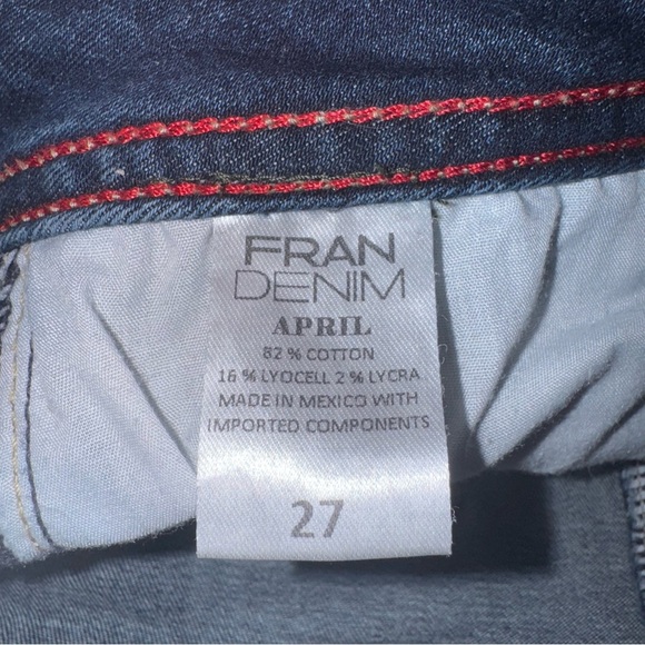 FRAN DENIM April Super High Rise Skinny Jeans Dark Wash Lifter’s Size 27 - Picture 12 of 14